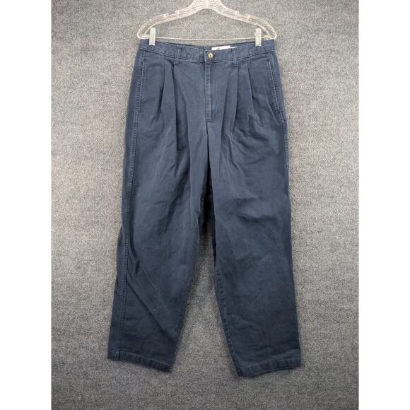 Mens Eddie Bauer Relaxed Fit Chino Pants Size 34x30 Blue 100% Cotton - Picture 2 of 13